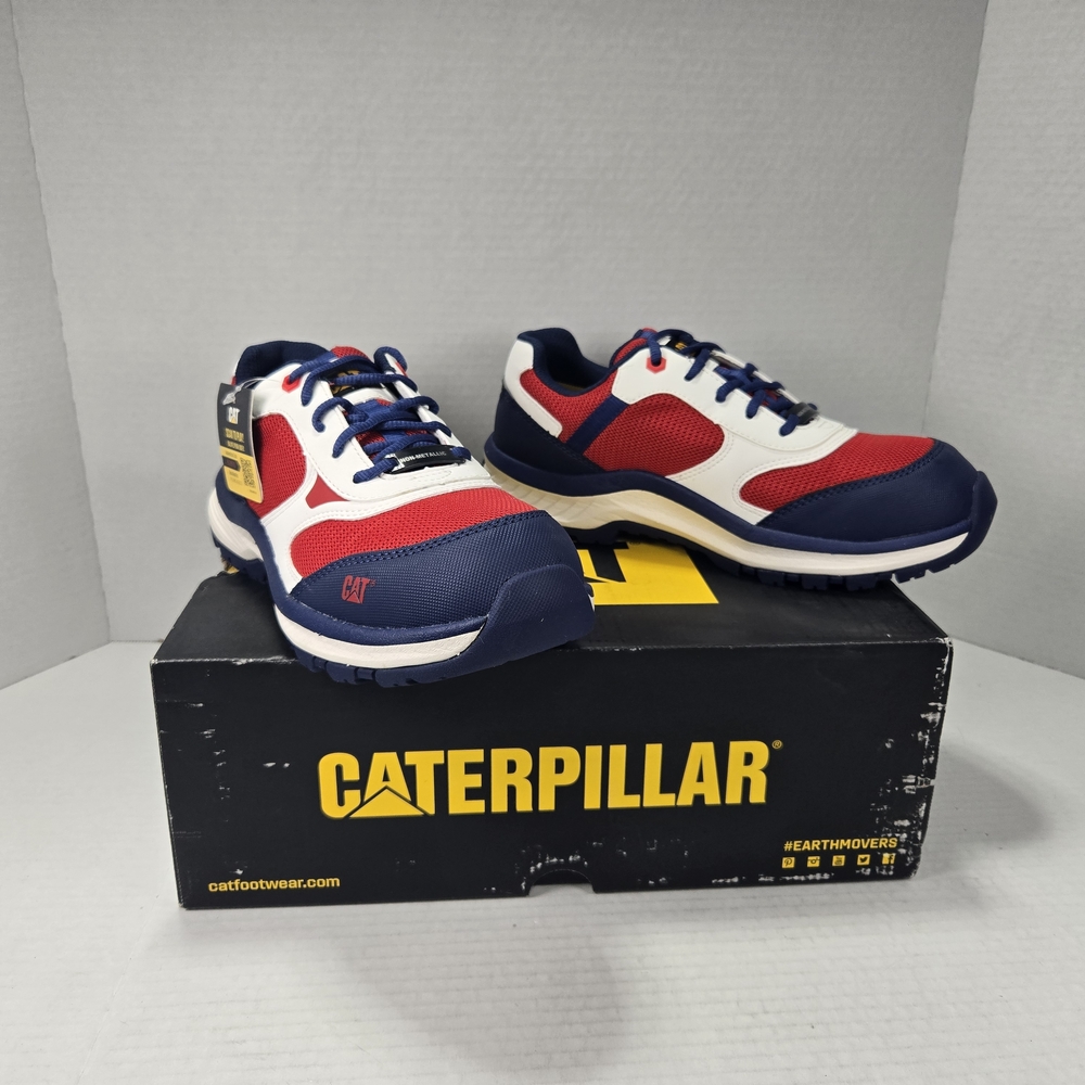 Caterpillar Quake Composite Safety Toe Racing Red Work Sneakers Size 6 Wide